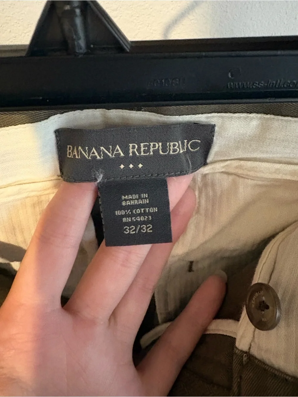 Banana Republic Men's Olive Green Chino Trousers 32x32